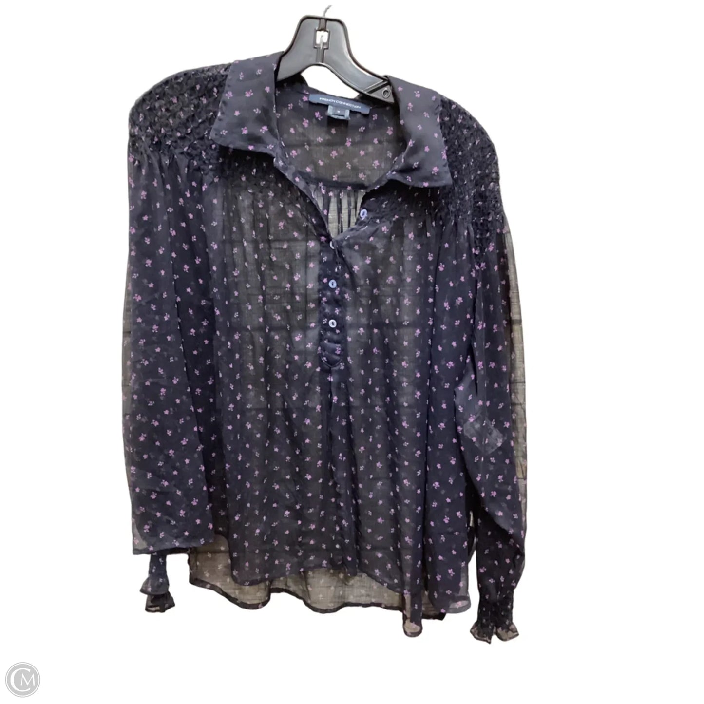 Blouse Long Sleeve By French Connection In Blue & Purple, Size: M