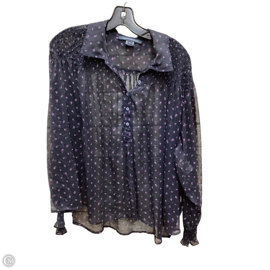 Blouse Long Sleeve By French Connection In Blue & Purple, Size: M