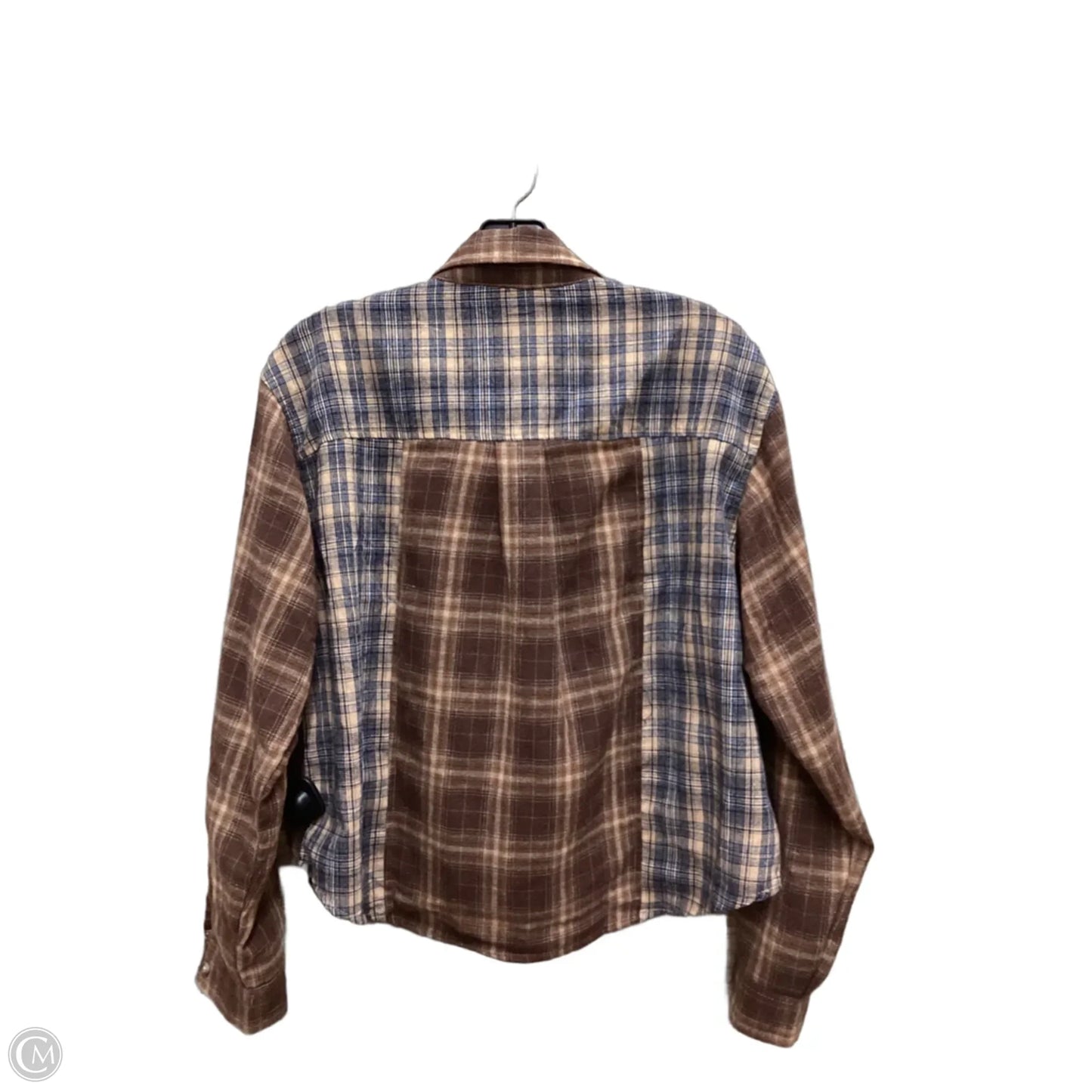 Top Long Sleeve By Love Notes In Plaid Pattern, Size: S