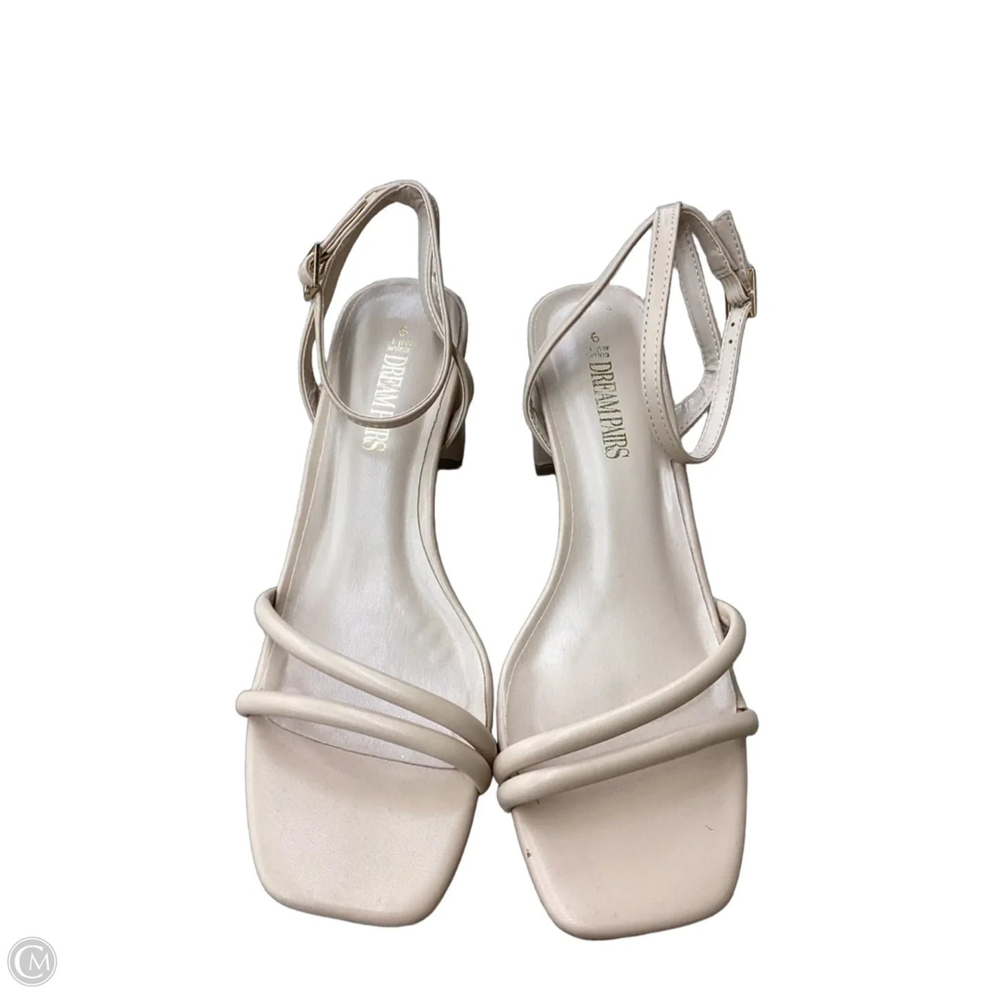 Sandals Heels Block By Dream Pairs In Beige, Size: 9