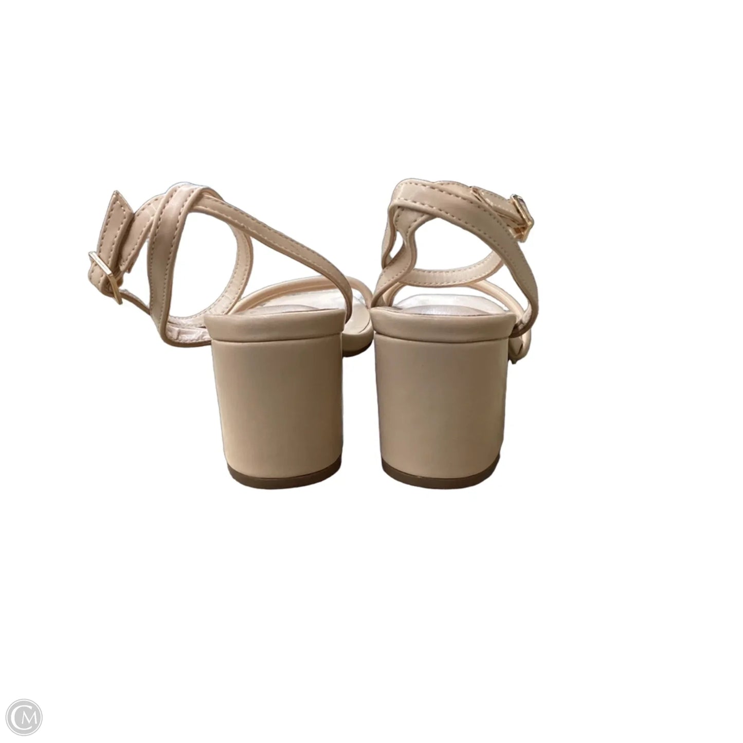 Sandals Heels Block By Dream Pairs In Beige, Size: 9