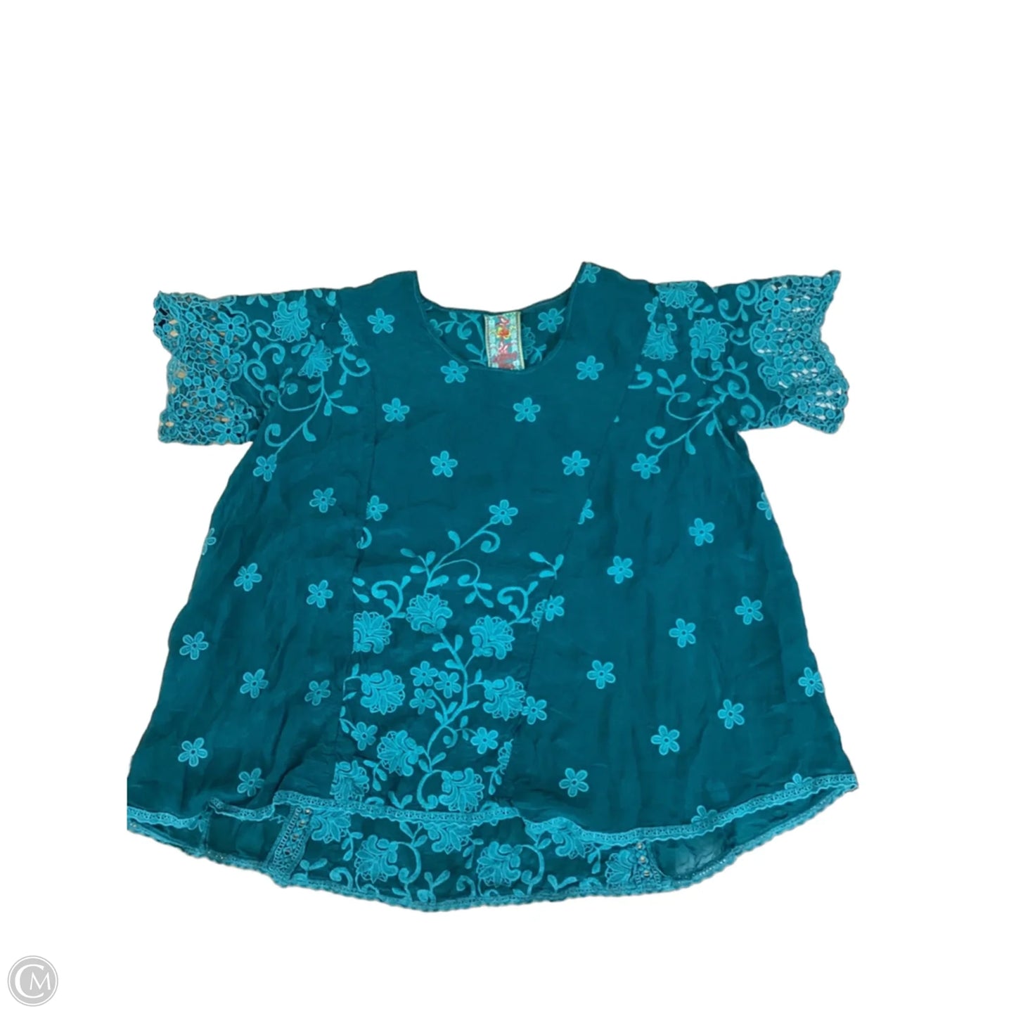 Top Short Sleeve By Johnny Was In Green, Size: S
