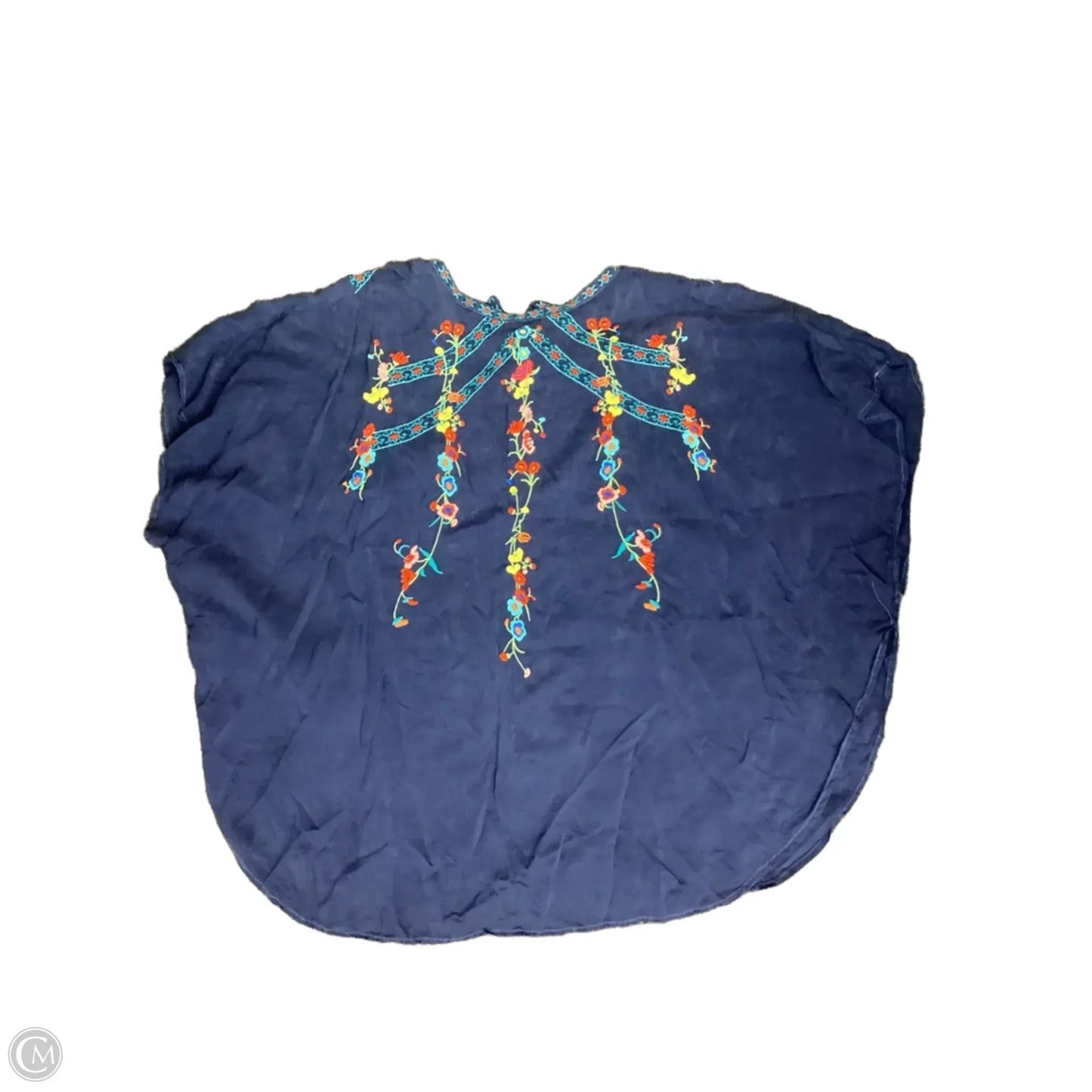 Top Short Sleeve By Johnny Was In Navy, Size: 1x