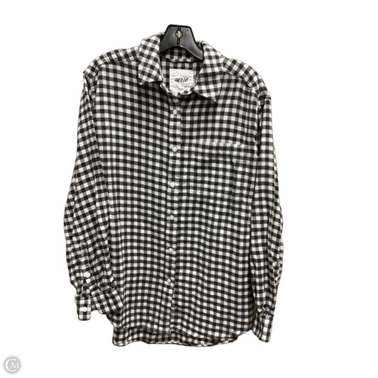 Top Long Sleeve By Aerie In Checkered Pattern, Size: S