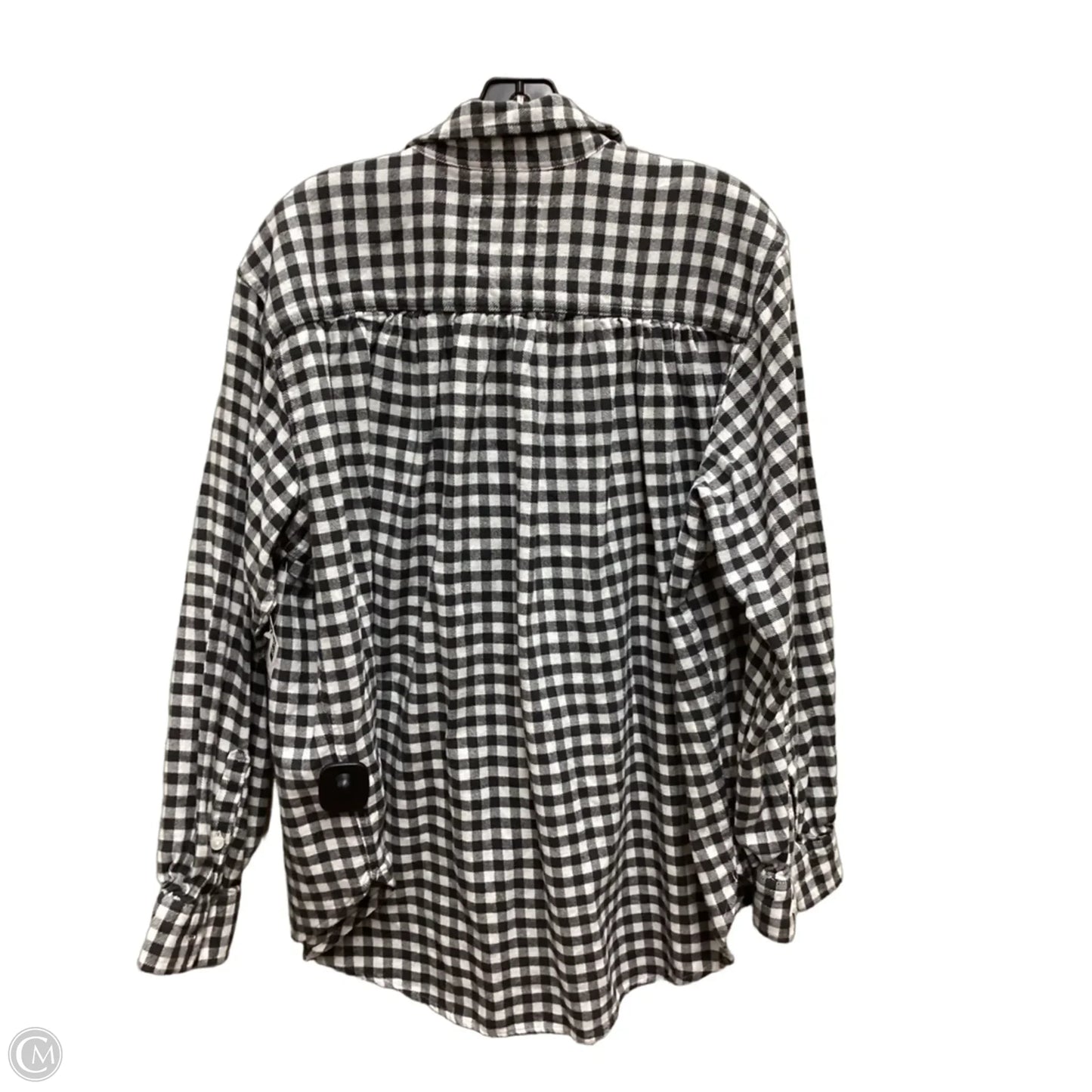 Top Long Sleeve By Aerie In Checkered Pattern, Size: S