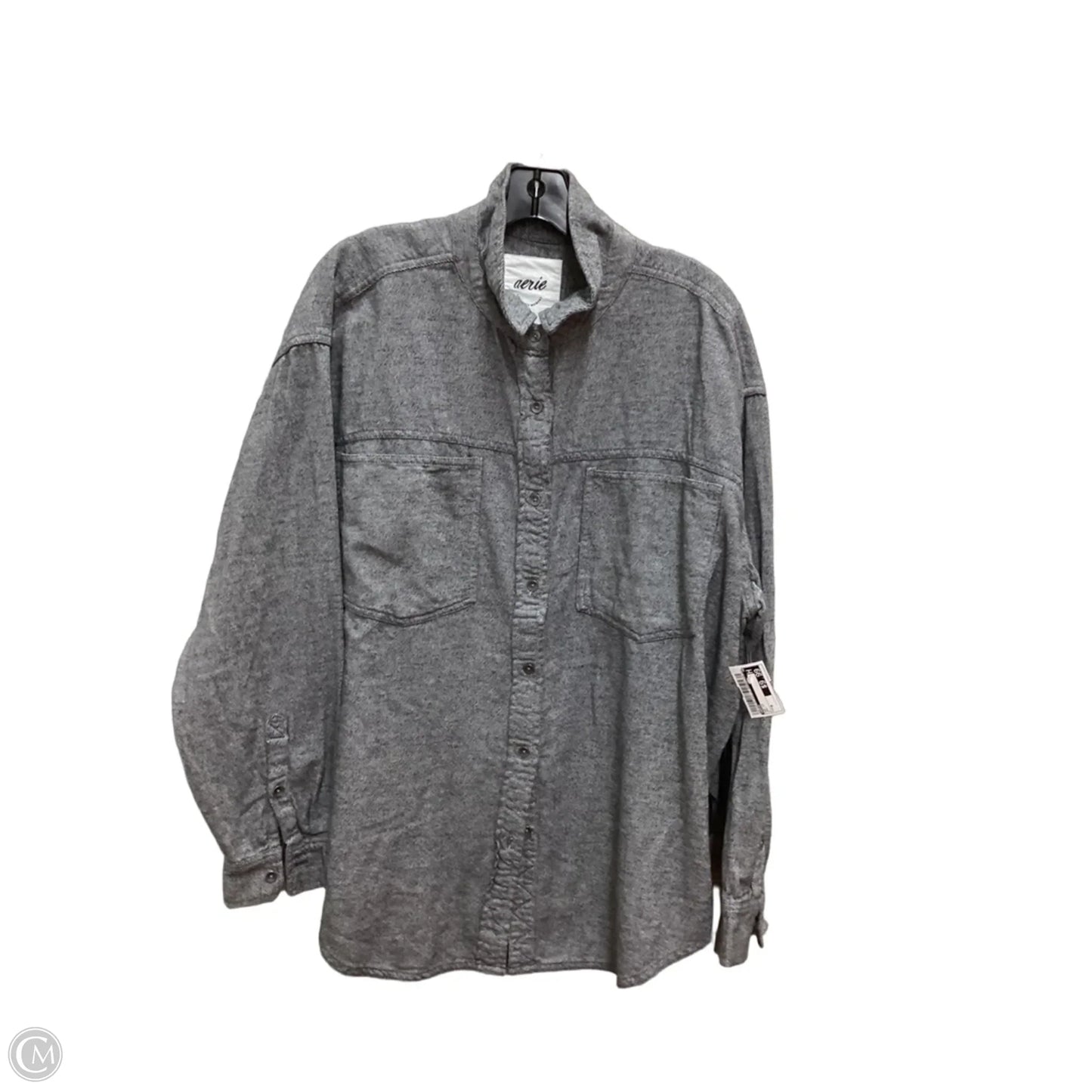 Top Long Sleeve By Aerie In Grey, Size: M