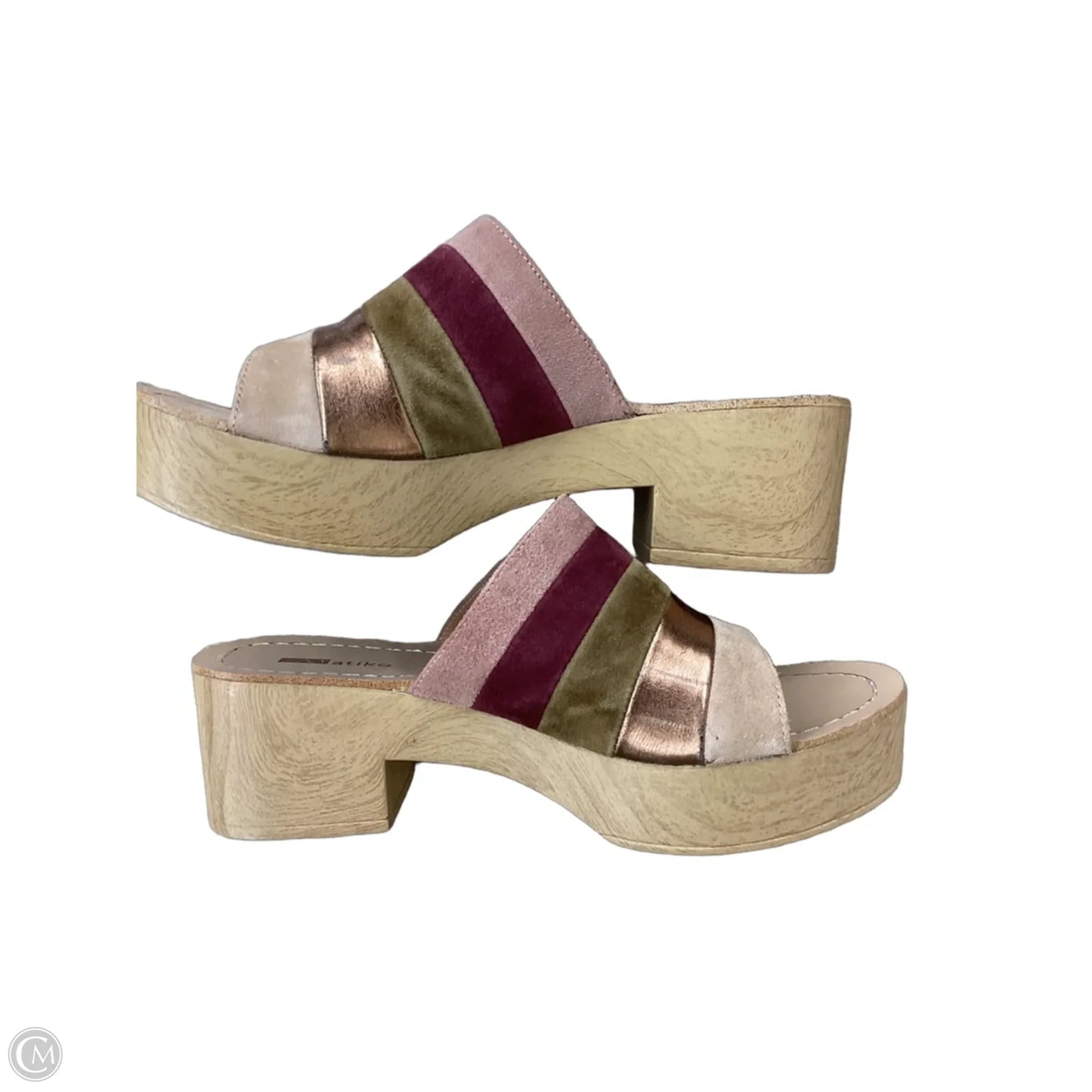Sandals Heels Platform By Clothes Mentor In Striped Pattern, Size: 7.5