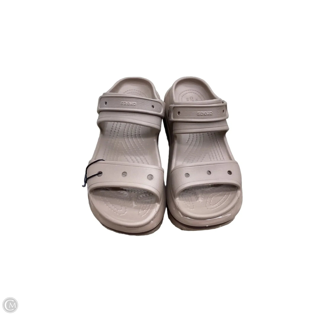 Sandals Heels Platform By Crocs In Brown, Size: 8