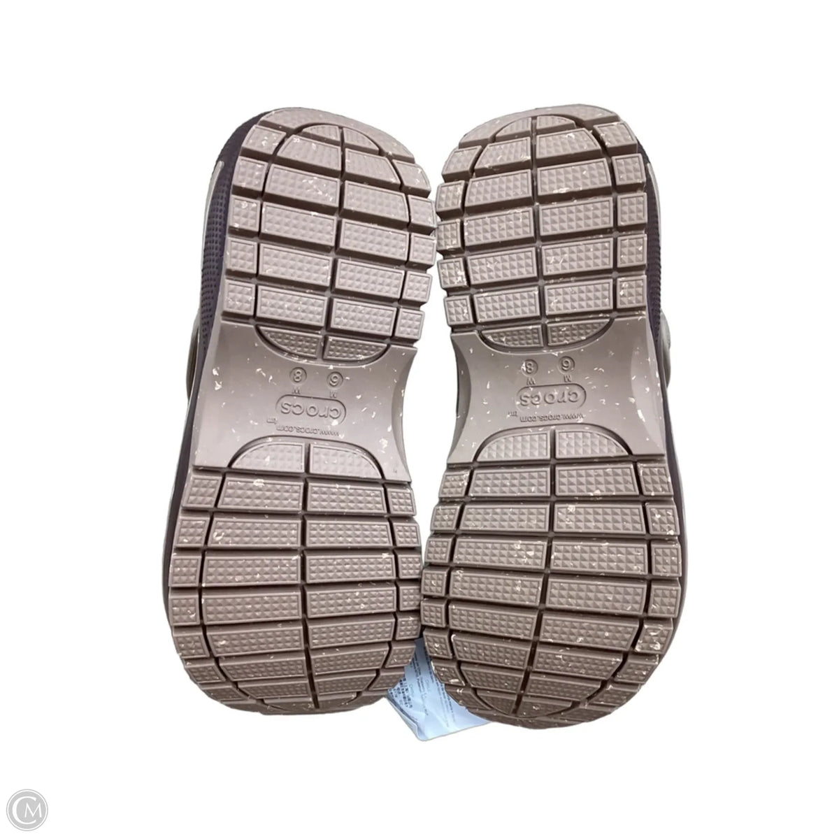 Sandals Heels Platform By Crocs In Brown, Size: 8