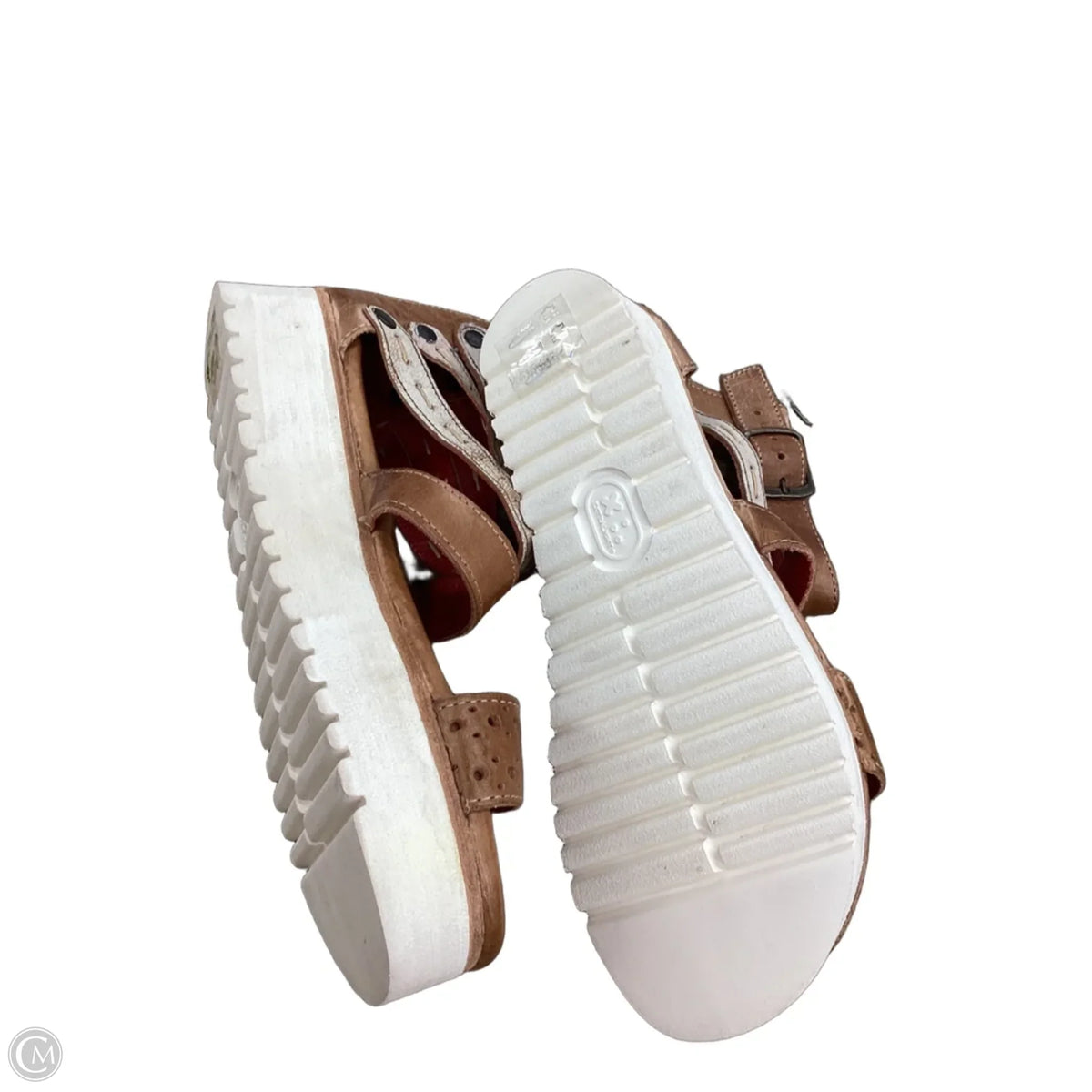 Sandals Heels Platform By Bed Stu In Tan, Size: 7