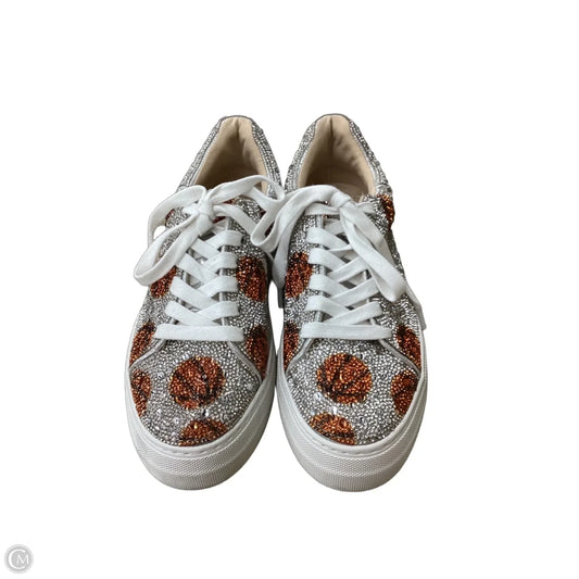 Shoes Sneakers By Betsey Johnson In Orange & Silver, Size: 7