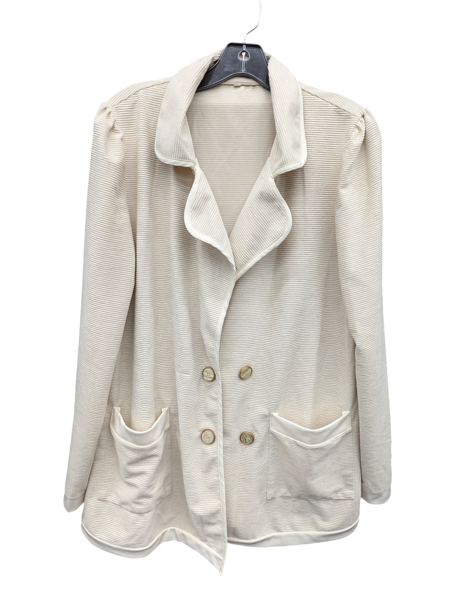 Blazer By Clothes Mentor In Cream, Size: 2x