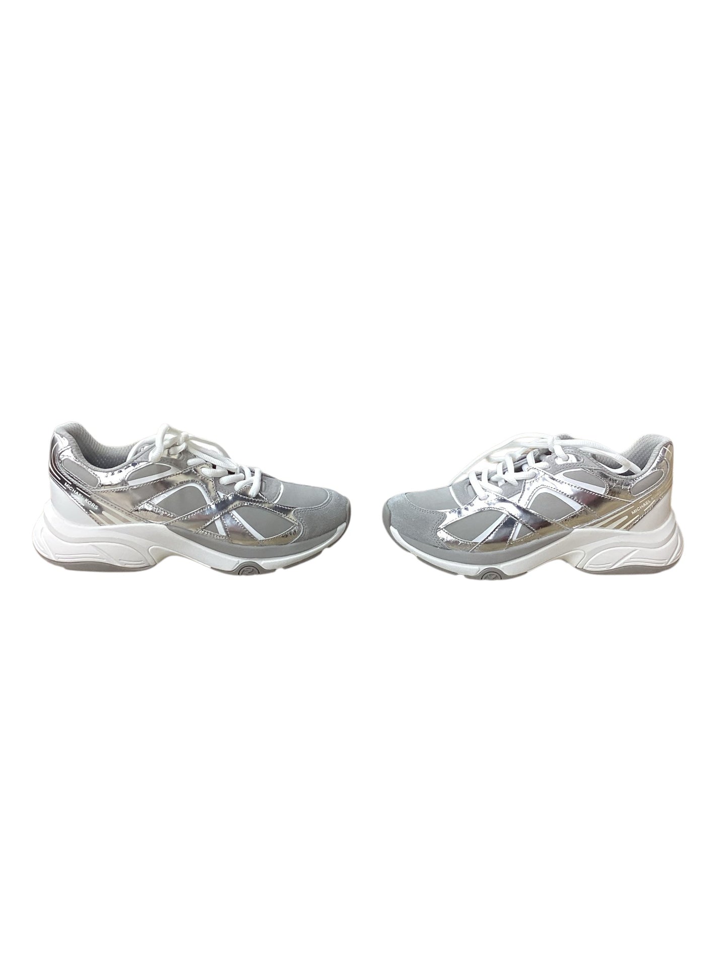 Shoes Sneakers By Michael By Michael Kors In Silver, Size: 9