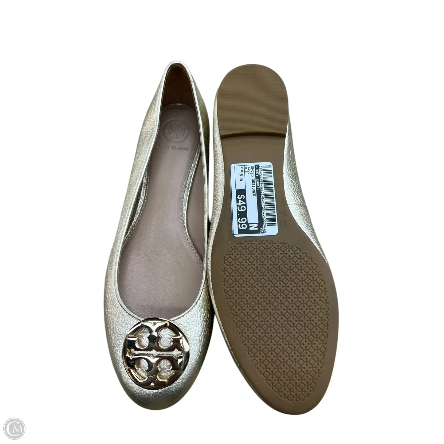 Shoes Designer By Tory Burch In Gold, Size: 8.5