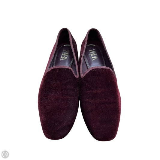 Shoes Flats By Zara In Maroon, Size: 8.5