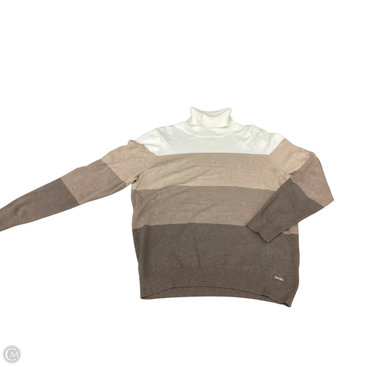 Top Long Sleeve By Calvin Klein In Beige, Size: Xl