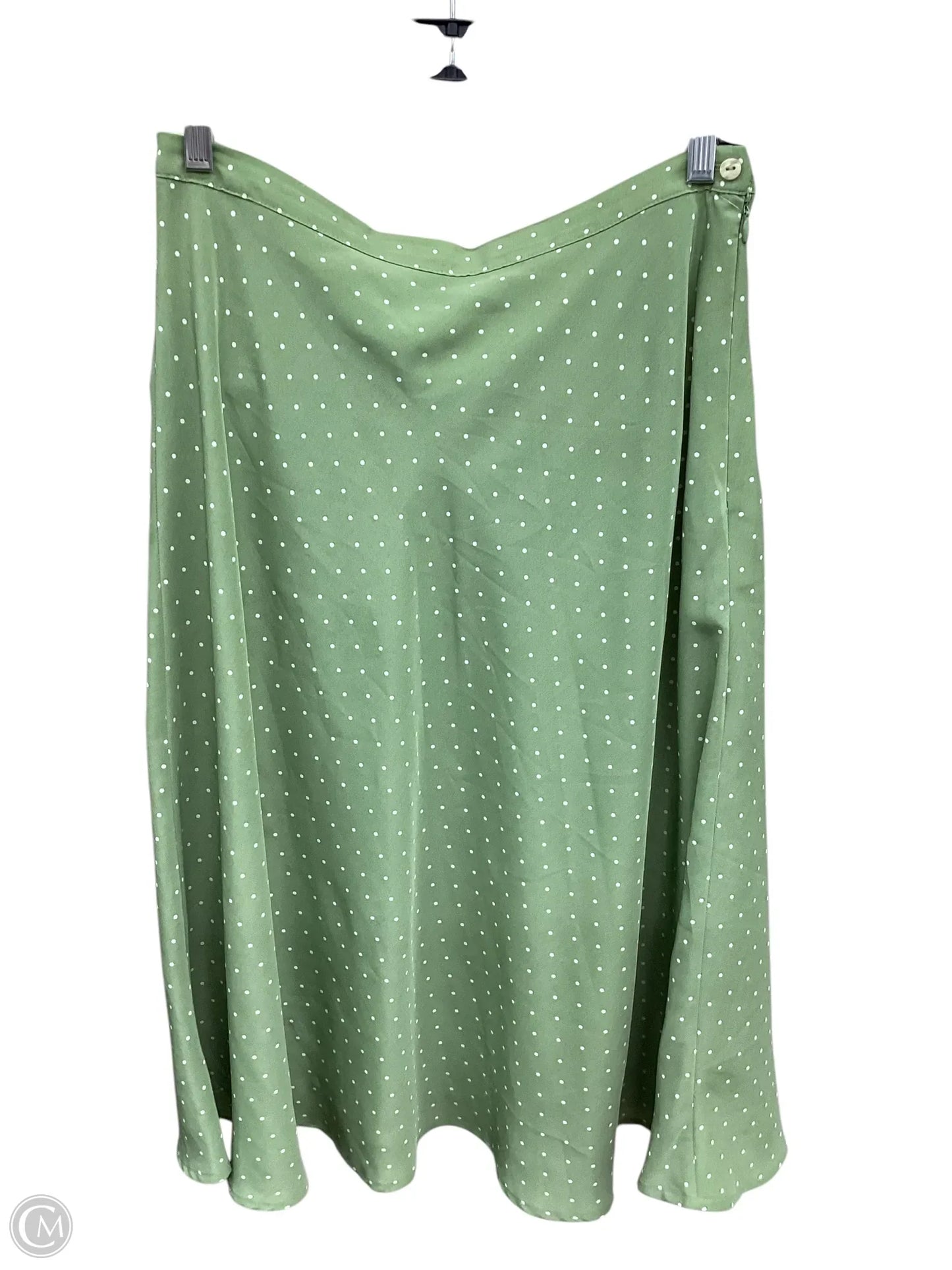 Skirt Midi By Karen Scott In Green & White, Size: M