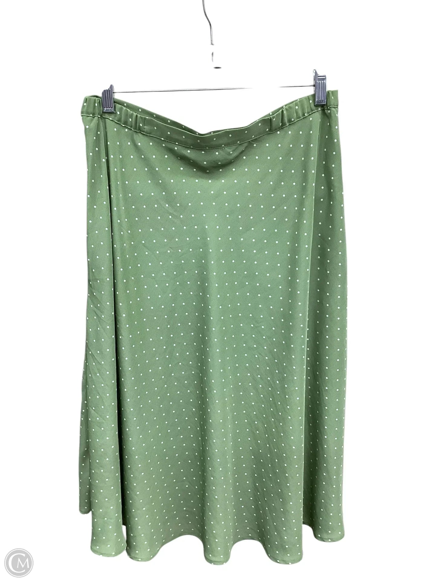 Skirt Midi By Karen Scott In Green & White, Size: M