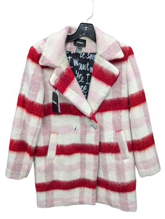 Coat Peacoat By Desigual In Pink & Red, Size: S