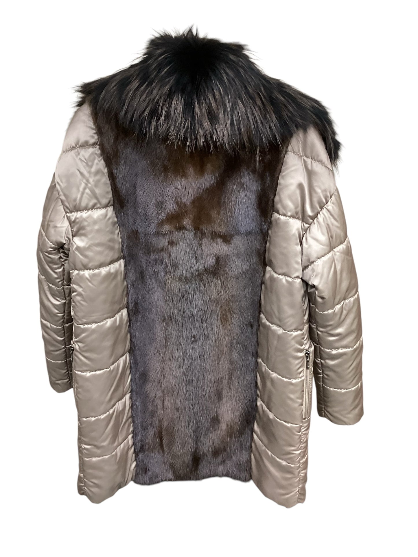 Coat Puffer & Quilted By Cmb In Taupe, Size: L