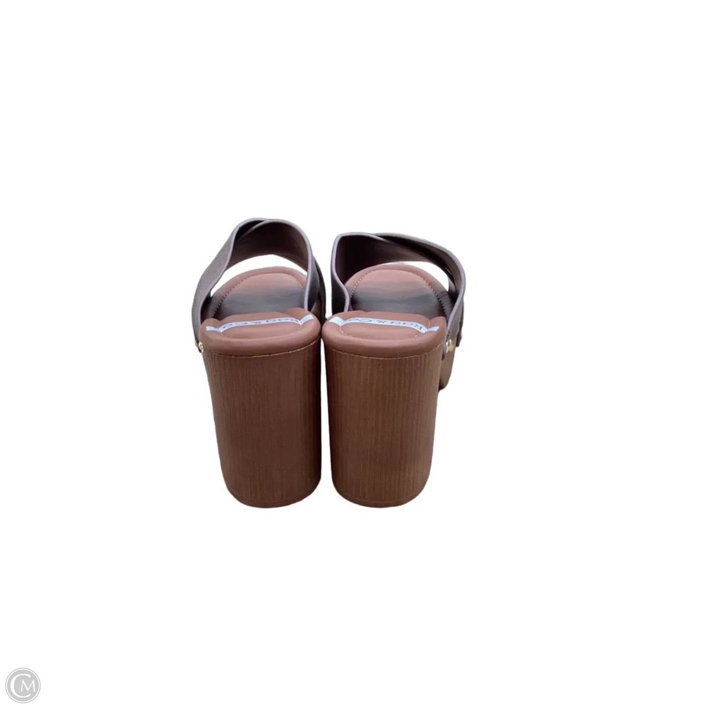 Sandals Heels Block By Clothes Mentor In Brown, Size: 8
