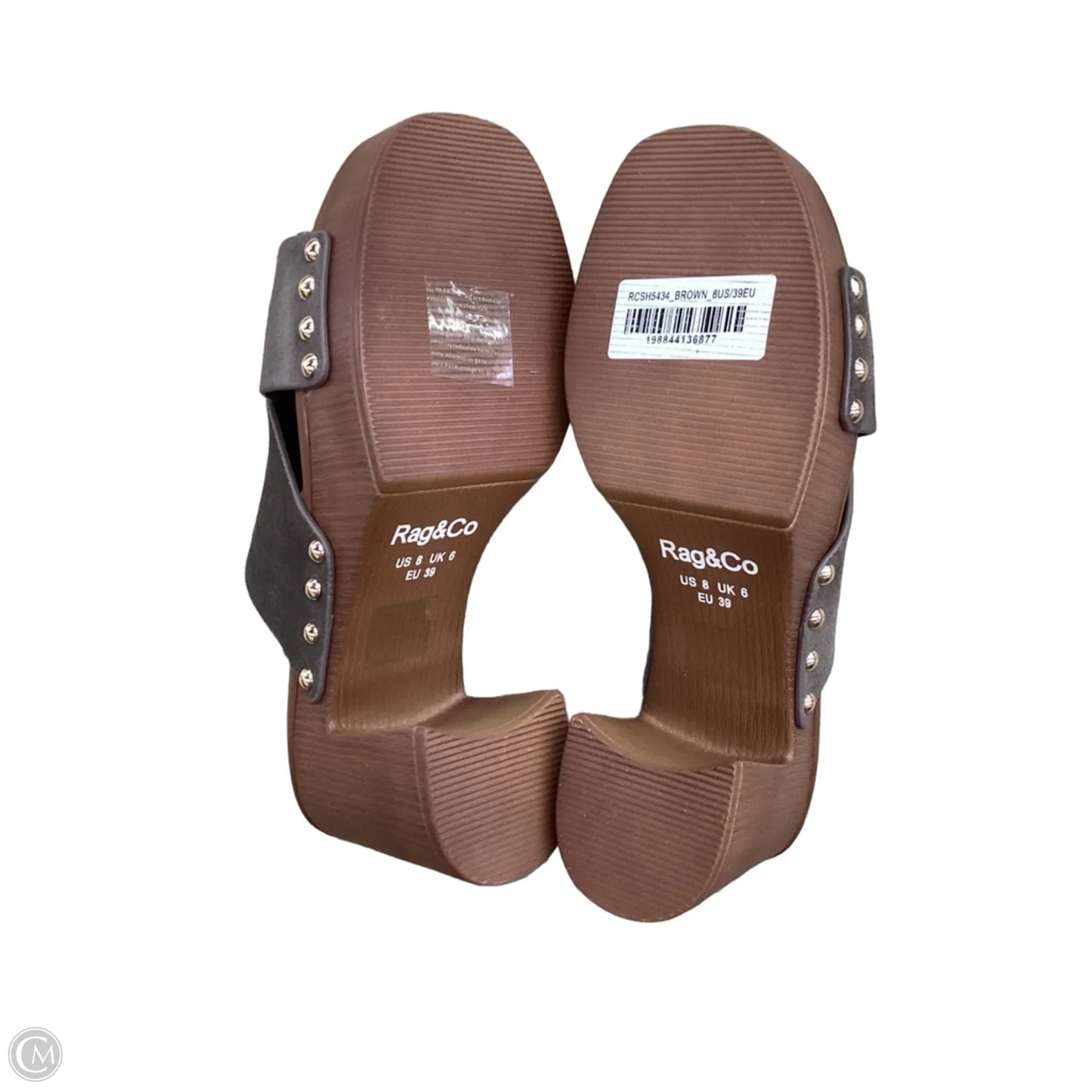 Sandals Heels Block By Clothes Mentor In Brown, Size: 8