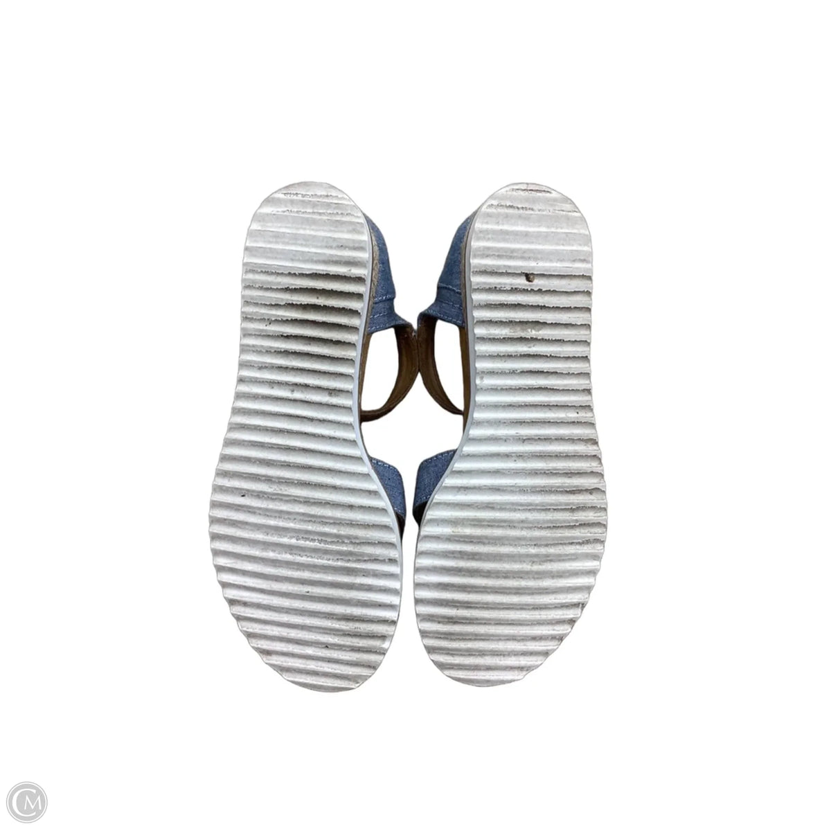 Sandals Heels Wedge By Bobs In Blue & Tan, Size: 7.5