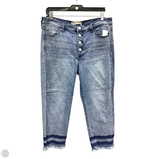 Jeans Cropped By Liverpool In Blue Denim, Size: 12