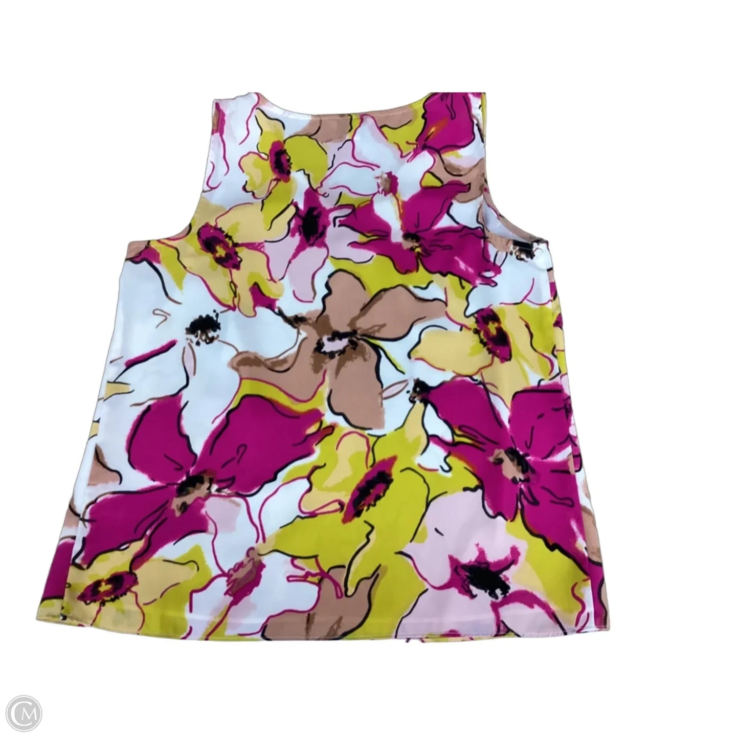 Blouse Sleeveless By Nine West In Pink & Yellow, Size: S