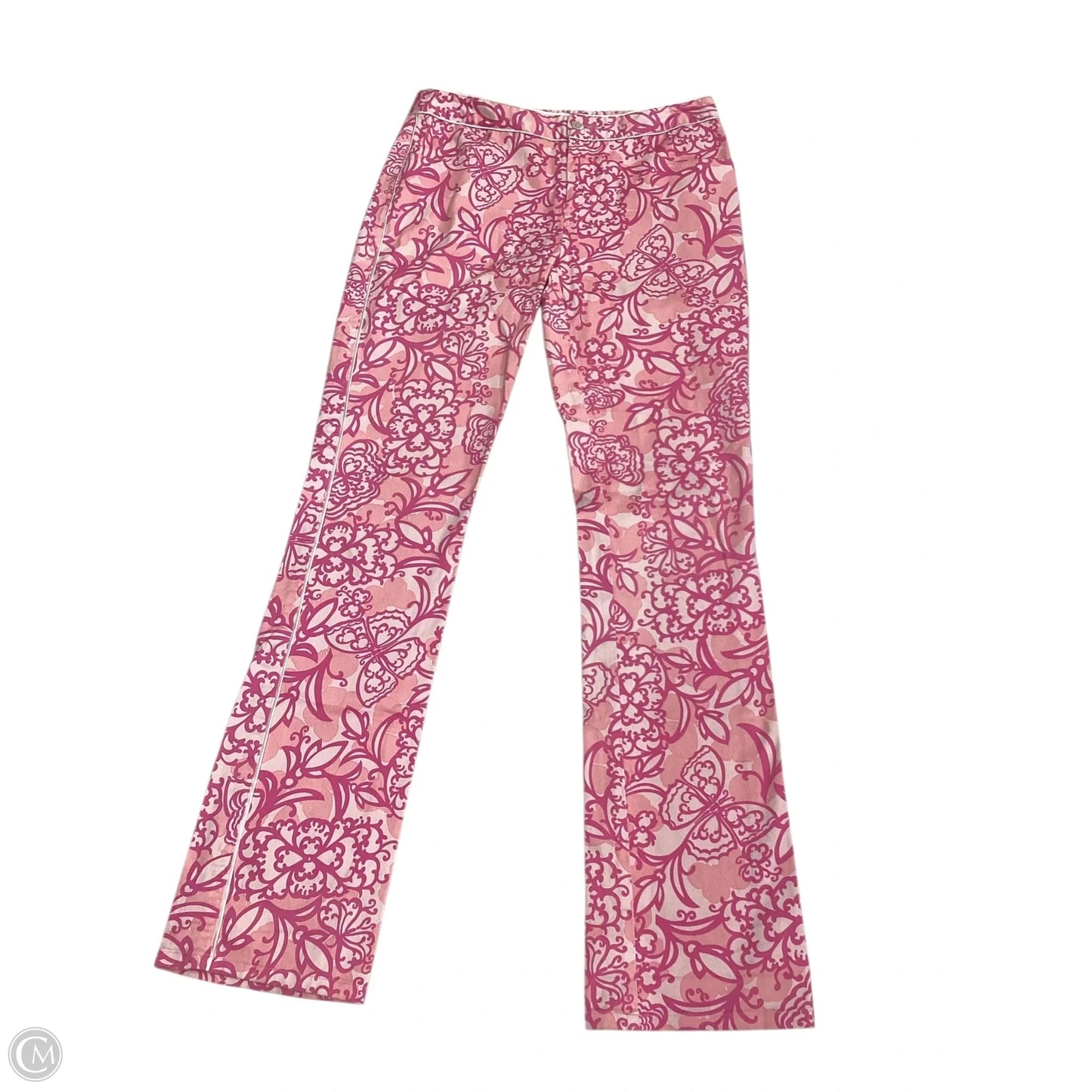 Pants Designer By Lilly Pulitzer In Pink & White, Size: 2