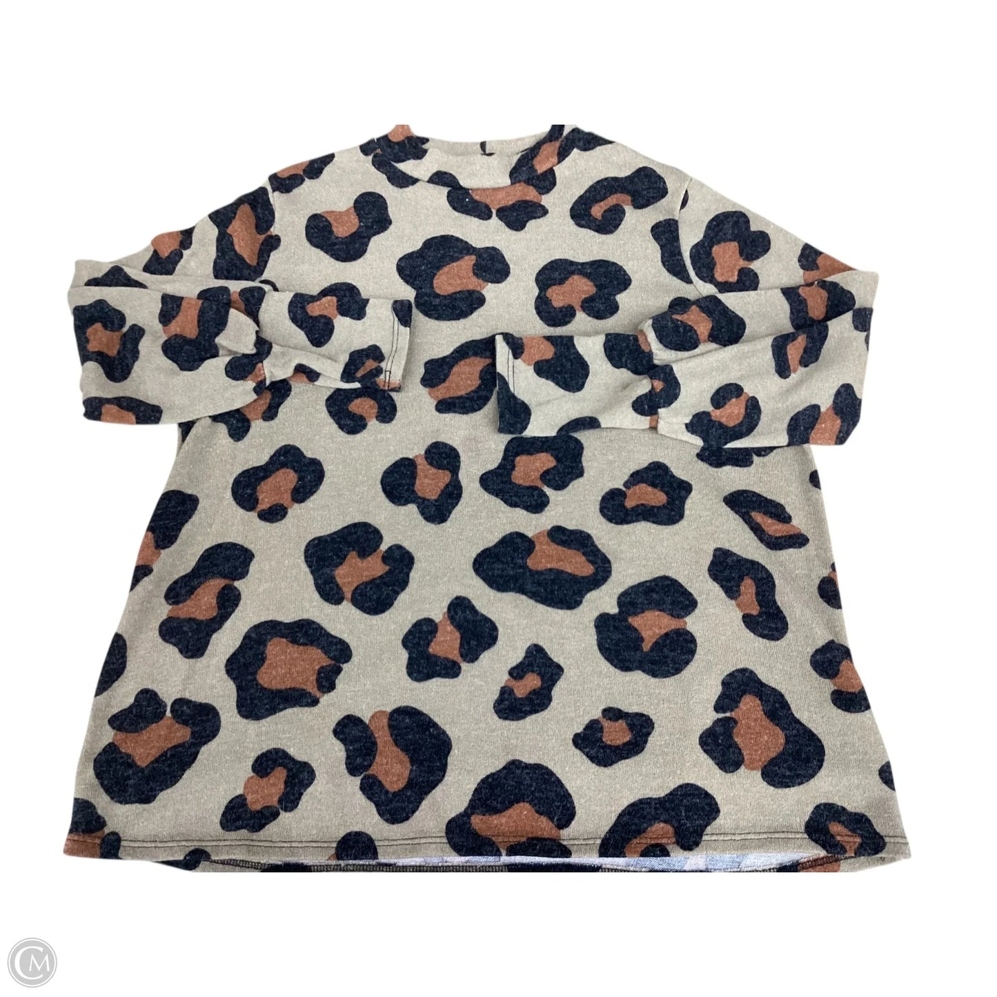 Top Long Sleeve Basic By Perfect Peach In Animal Print, Size: 1x