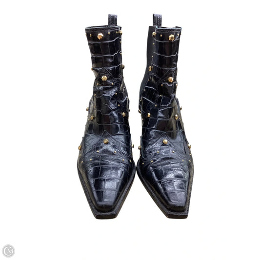 Boots Ankle Heels By Vince Camuto In Black & Gold, Size: 9