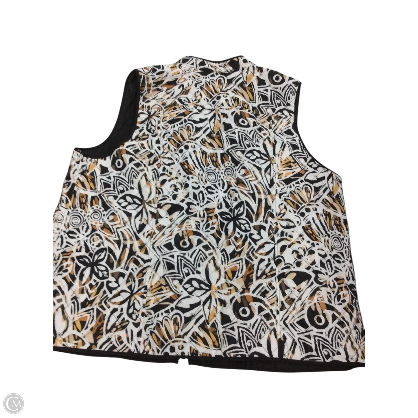 Vest Puffer & Quilted By Clothes Mentor In Black & Brown, Size: 2x