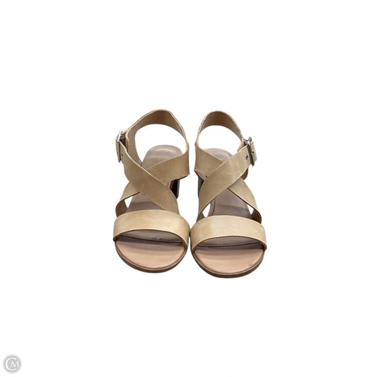 Sandals Heels Block By Franco Sarto In Tan, Size: 7.5