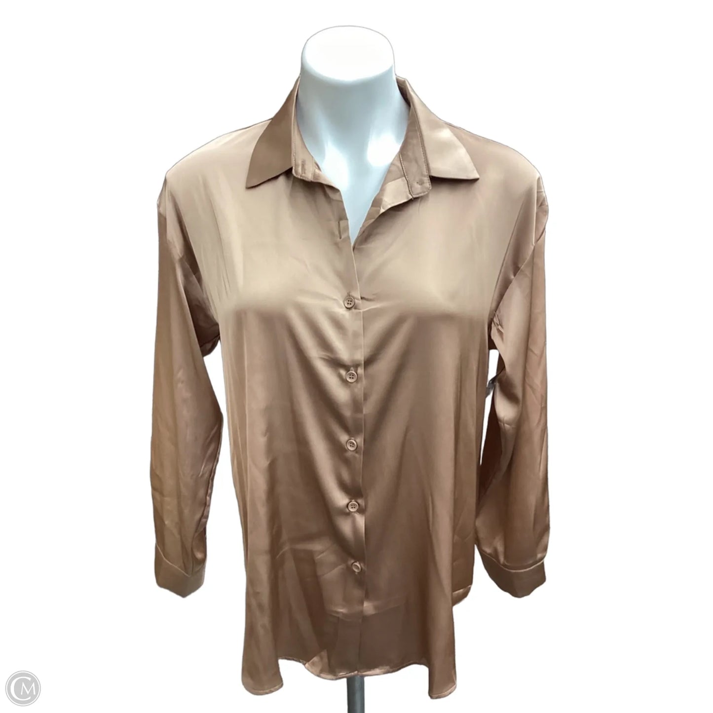 Blouse Long Sleeve By Clothes Mentor In Orange, Size: M