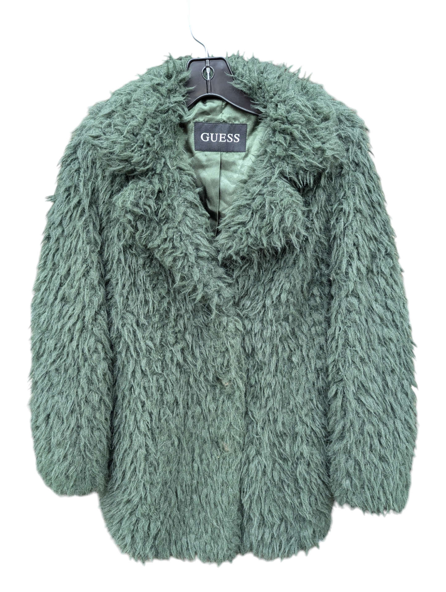 Jacket Faux Fur & Sherpa By Guess In Green, Size: S