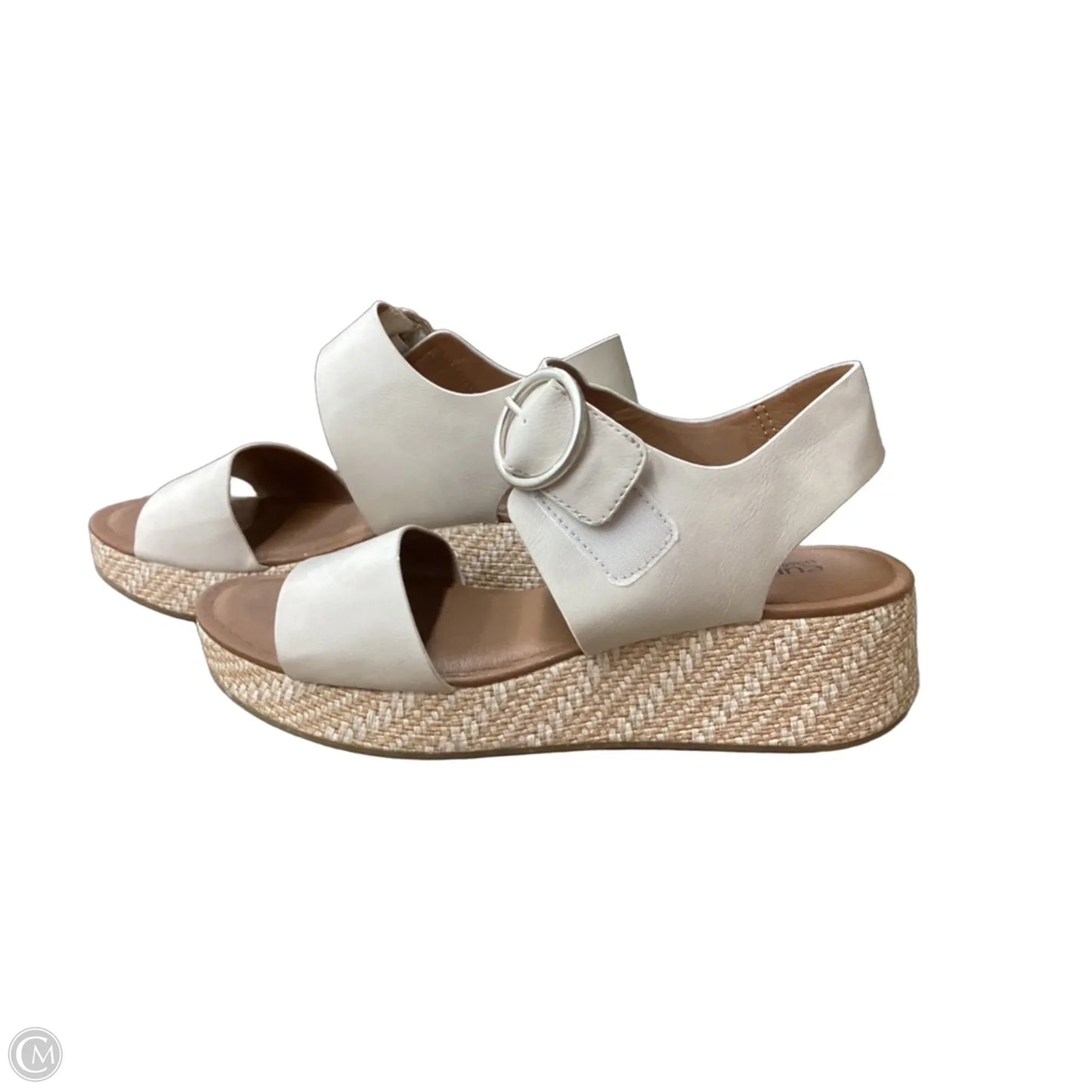 Sandals Heels Wedge By Sofft In Beige, Size: 9