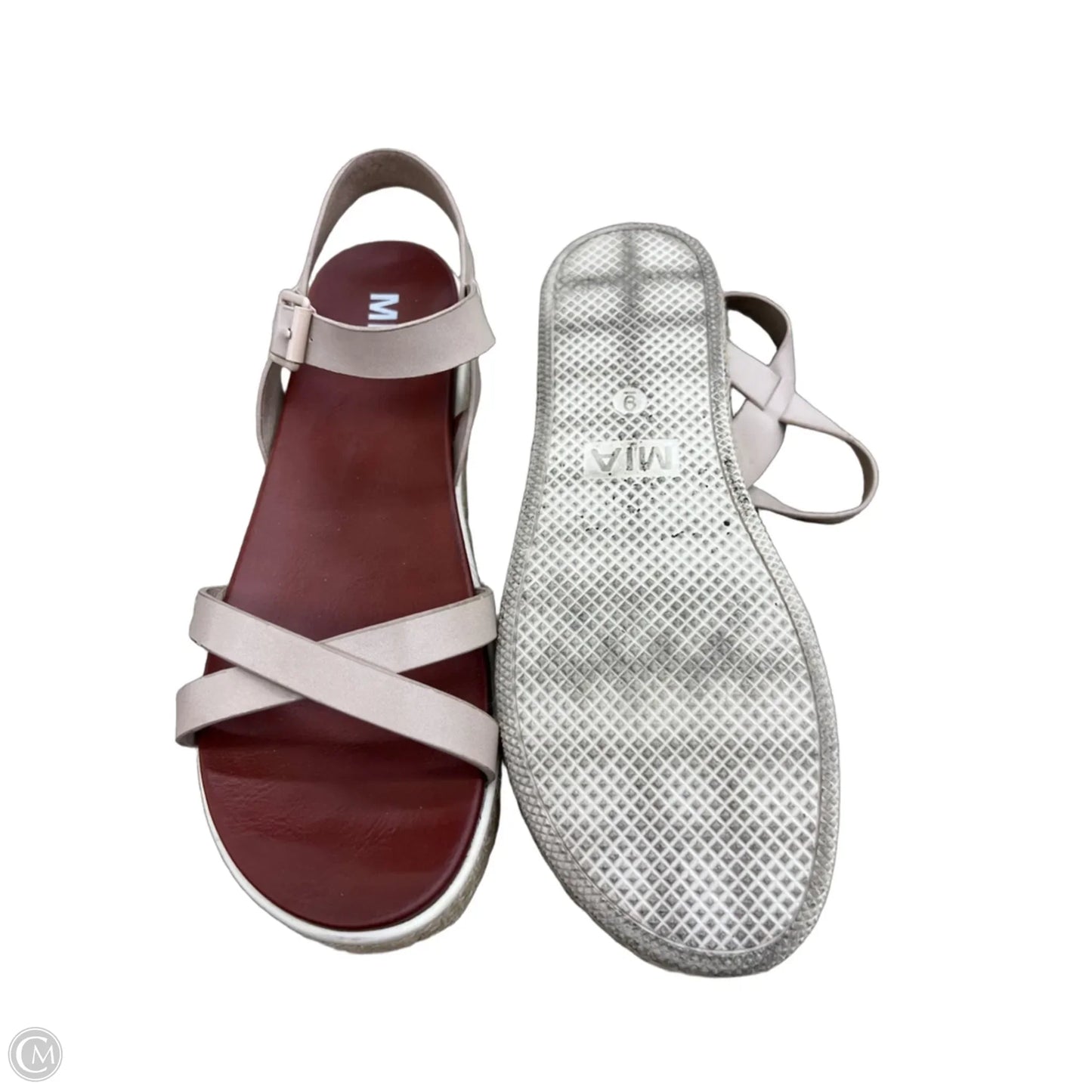 Sandals Flats By Mia In Beige, Size: 9
