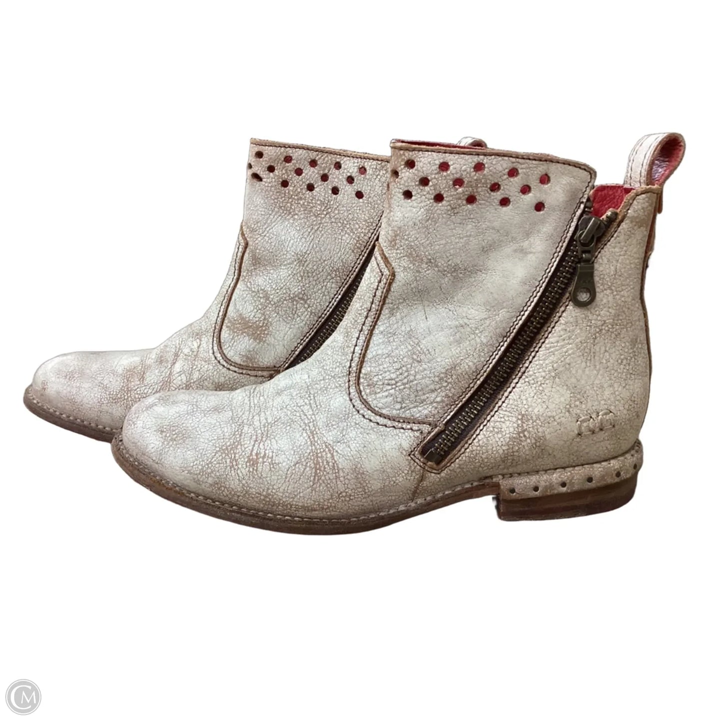 Boots Ankle Flats By Bed Stu In Cream, Size: 9