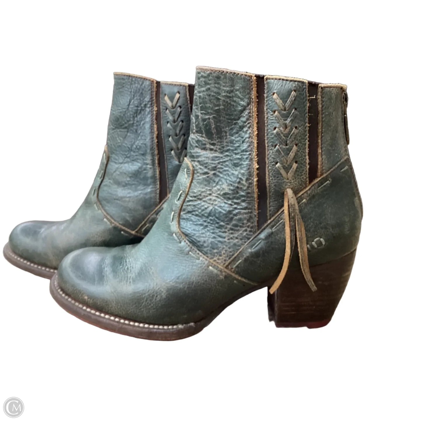 Boots Ankle Heels By Bed Stu In Green, Size: 9