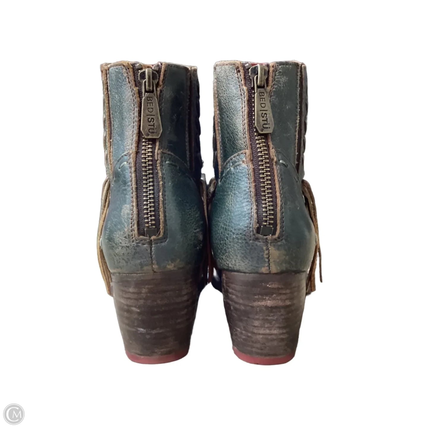 Boots Ankle Heels By Bed Stu In Green, Size: 9