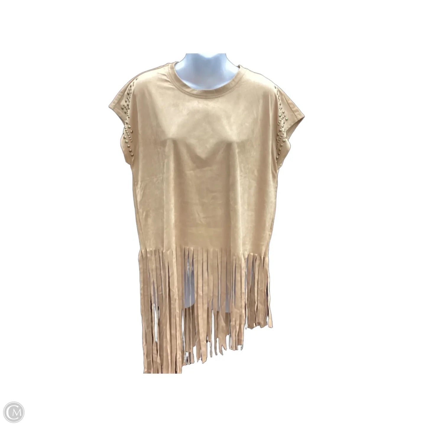 Top Sleeveless By Cato In Tan, Size: M