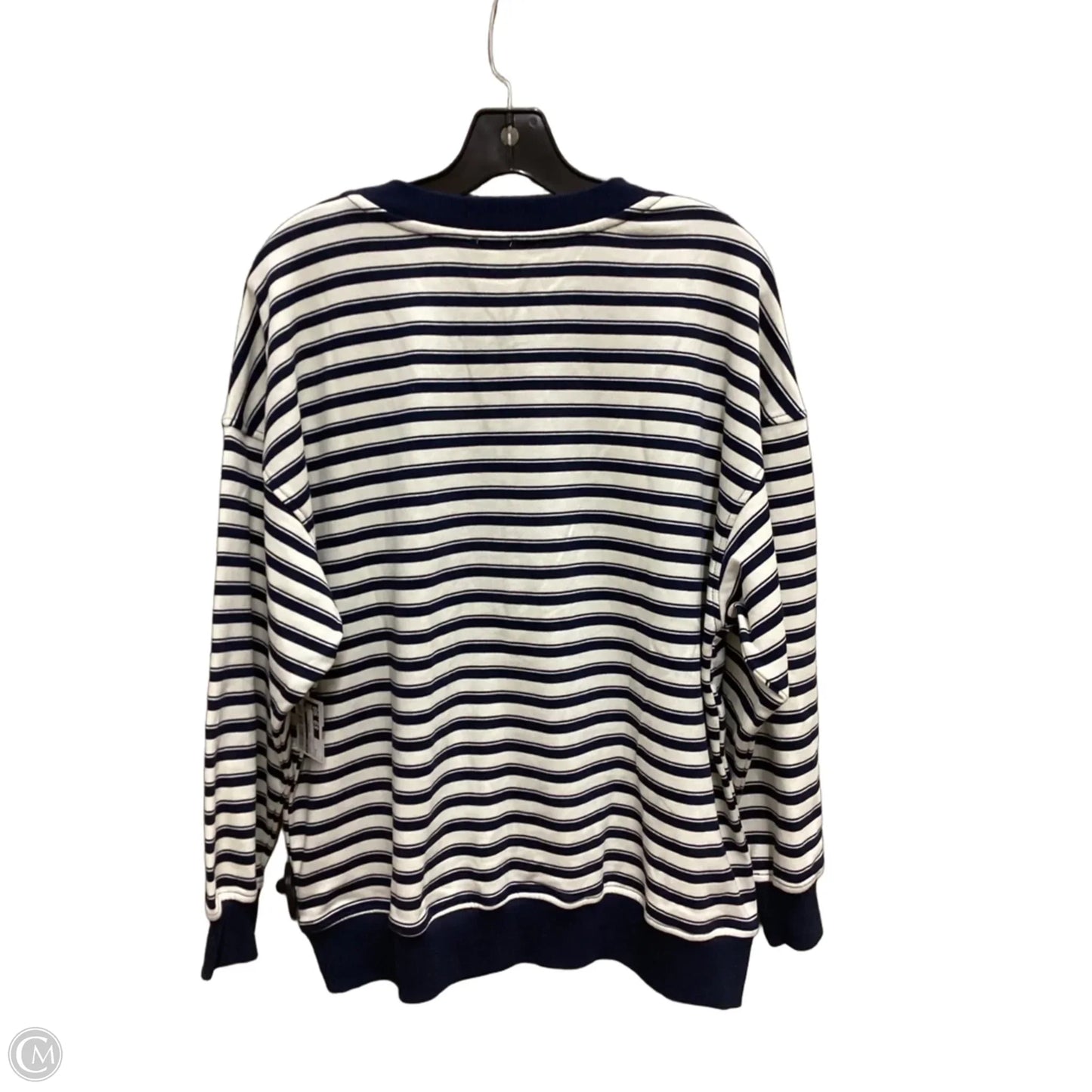 Sweatshirt Crewneck By Le Lis In Blue & White, Size: S