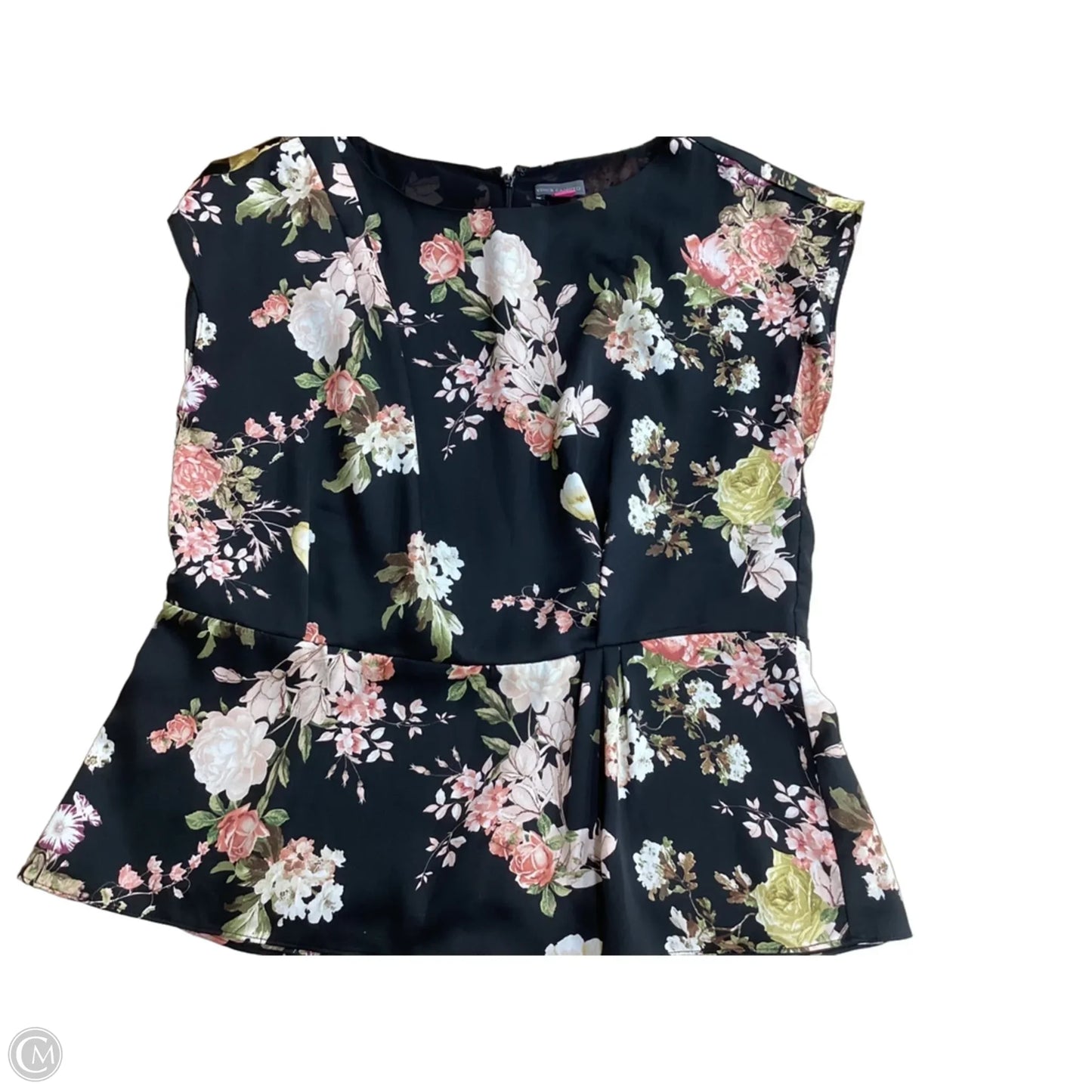 Blouse Short Sleeve By Vince Camuto In Floral Print, Size: L