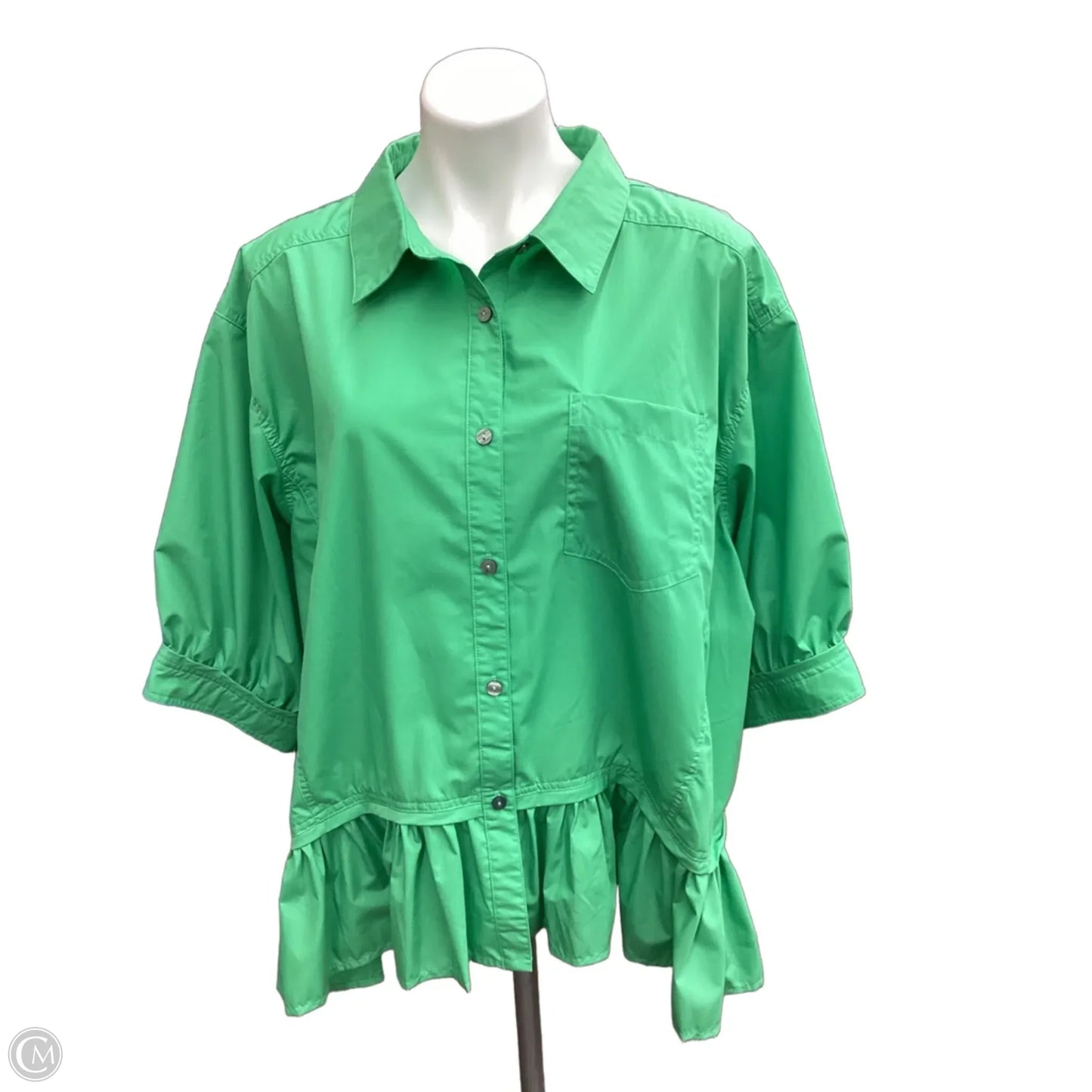 Top Short Sleeve By Entro In Green, Size: 2x