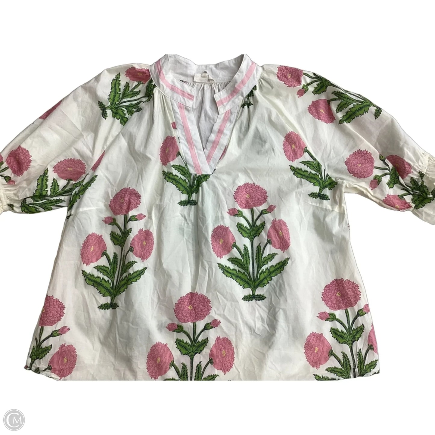 Top Short Sleeve By Umgee In Floral Print, Size: 2x
