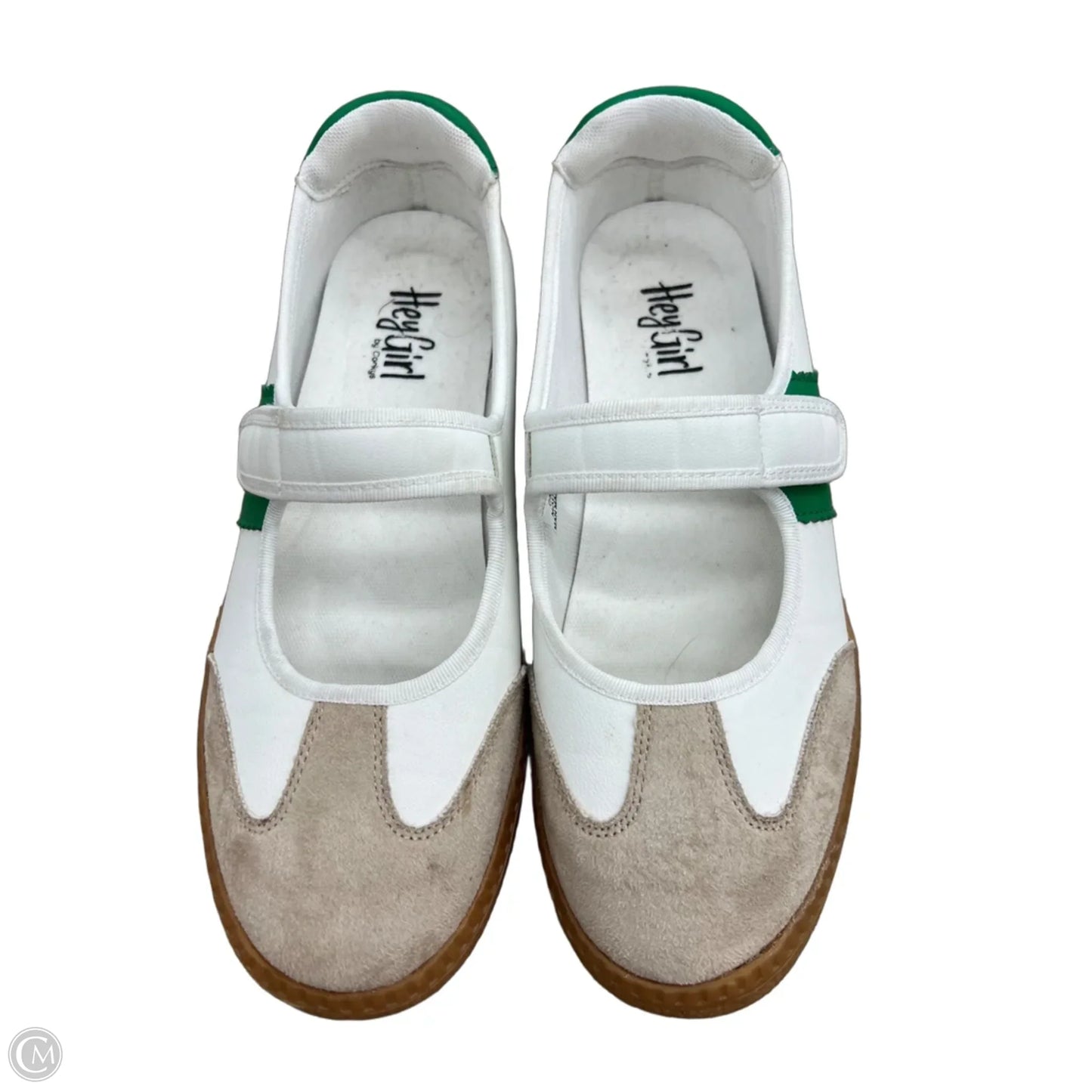 Shoes Sneakers By Corkys In Green & White, Size: 11