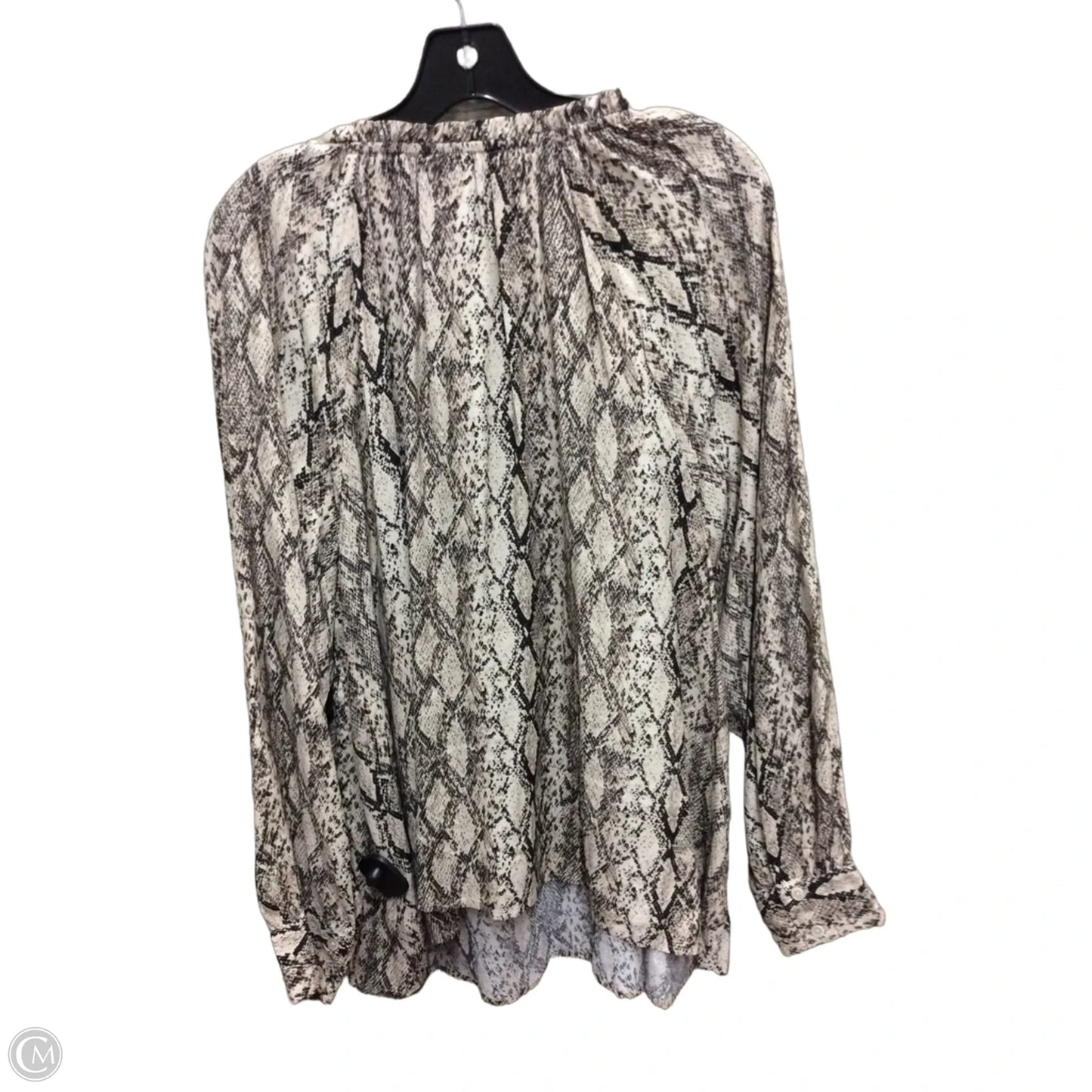Blouse Long Sleeve By Ava & Viv In Snakeskin Print, Size: Xxl
