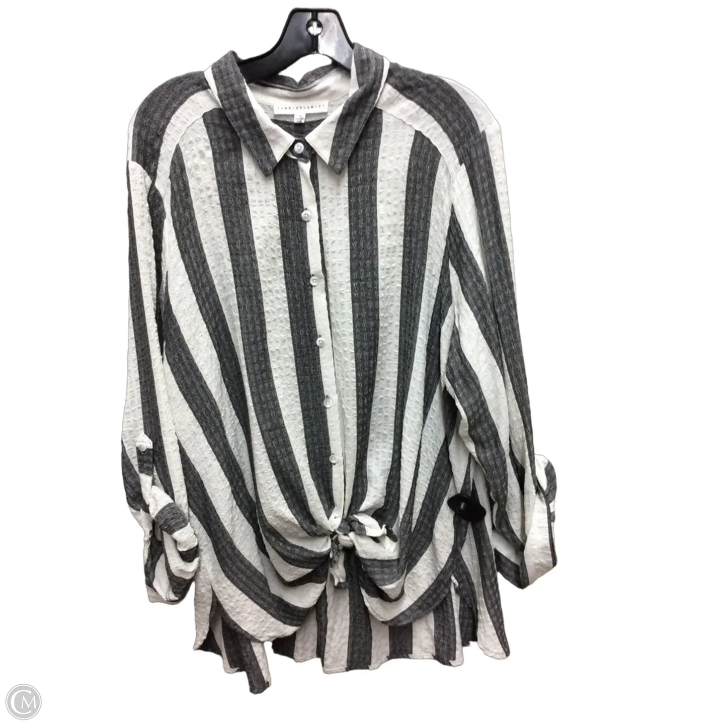 Top Long Sleeve By Jane And Delancey In Striped Pattern, Size: 1x