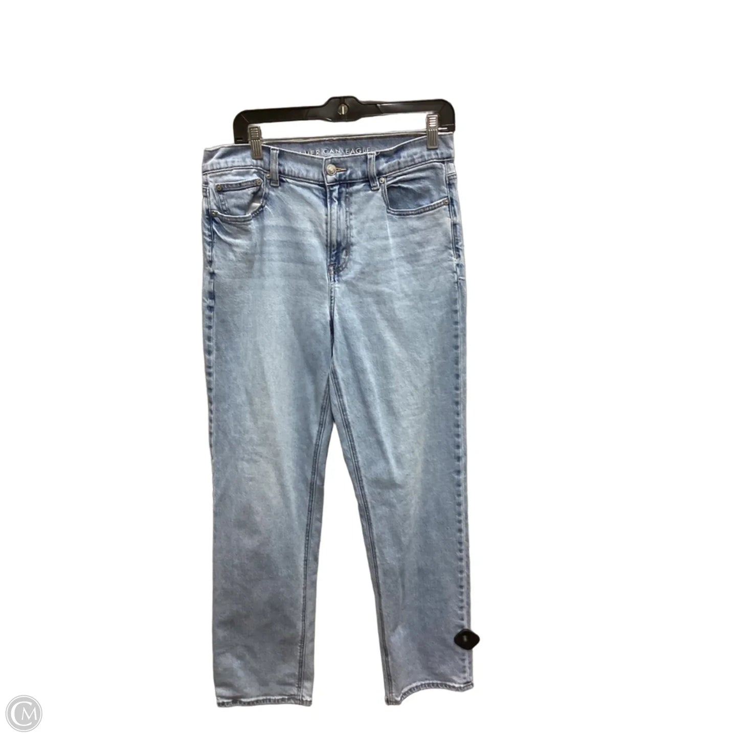 Jeans Straight By American Eagle In Blue Denim, Size: 10
